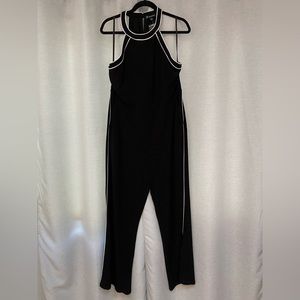 INC black jumpsuit with white pinstripe new w/tag size XL